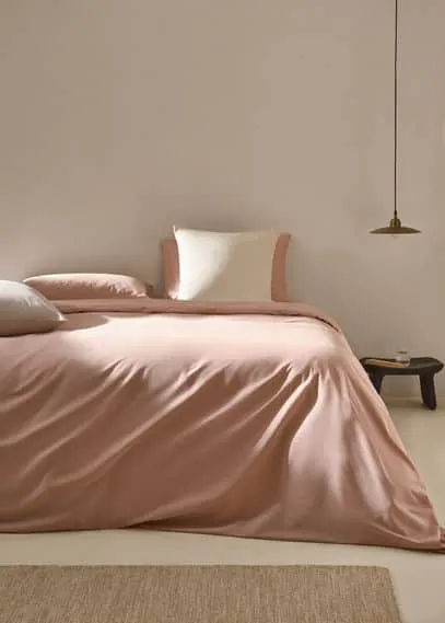 180-thread cotton duvet cover for king bed pink - Home - King - MANGO HOME