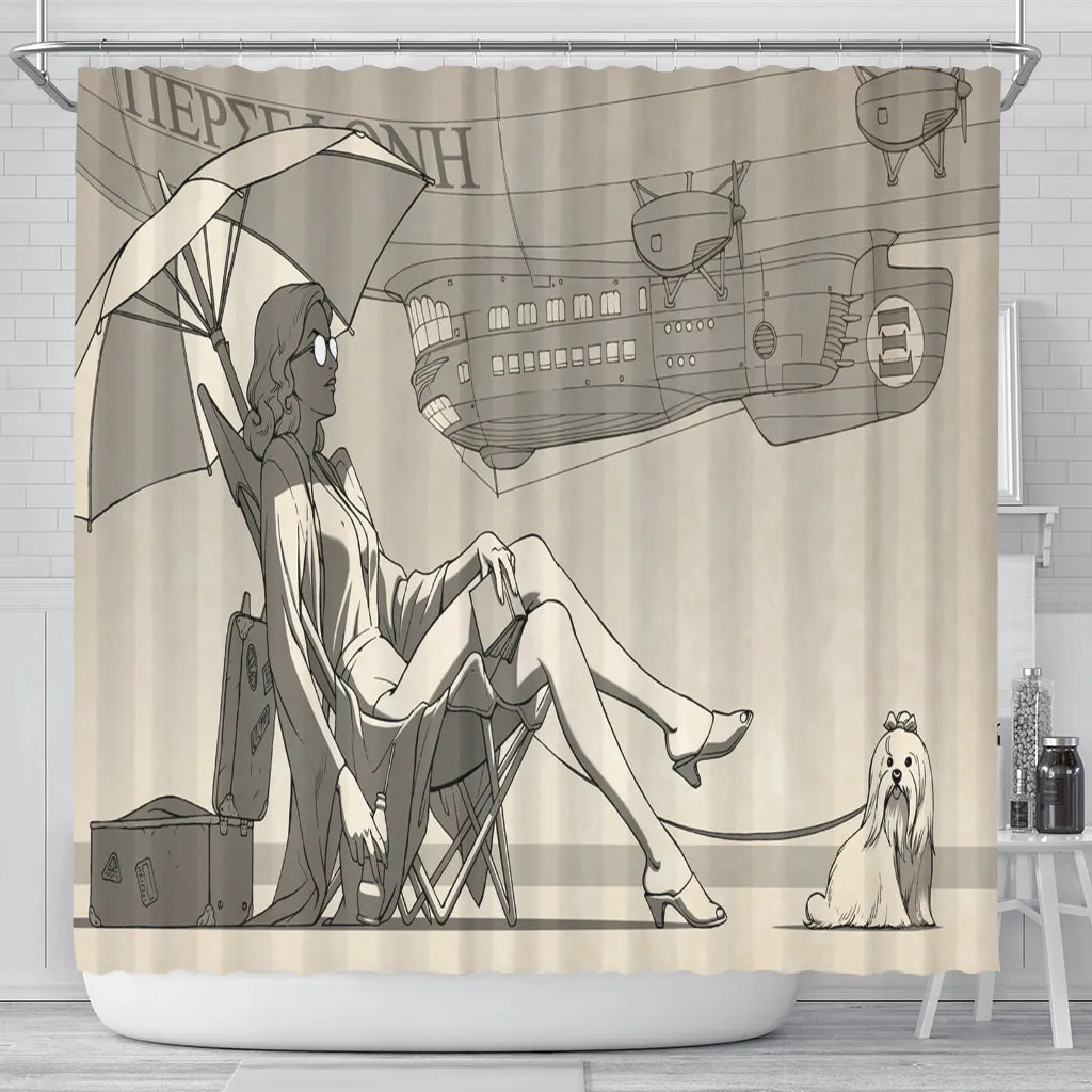 A Day at the Beach Shower Curtain