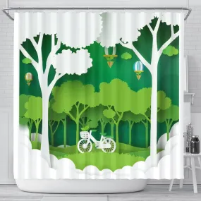 A Ride in the Park Shower Curtain