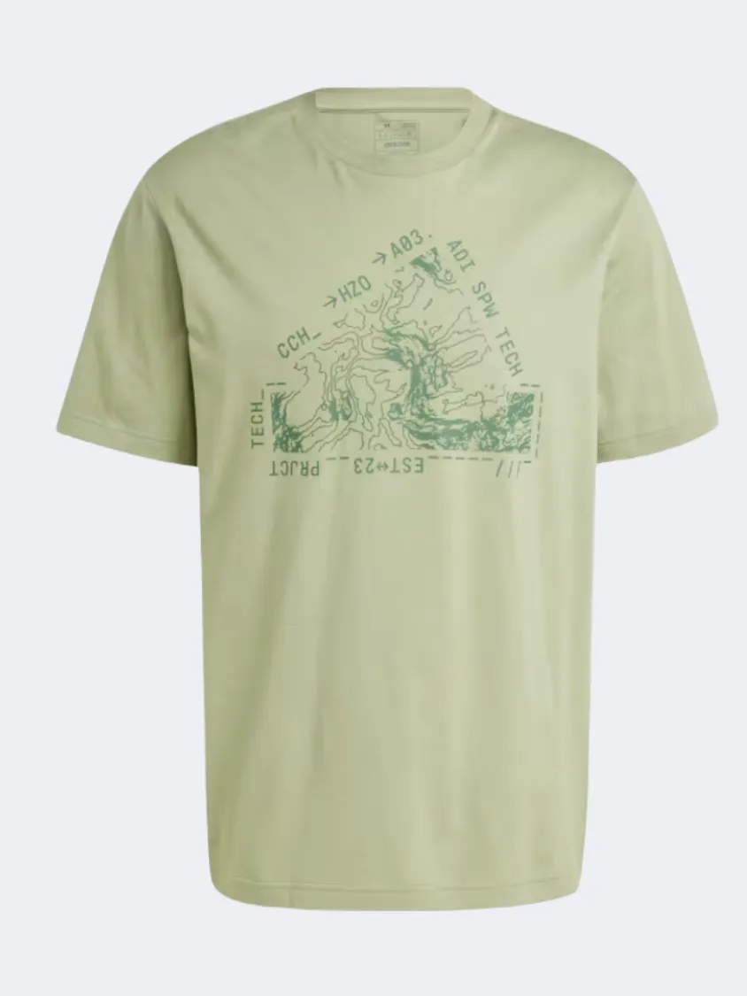 Adidas City Escape Landscape Men Sportswear T-Shirt Tent Green