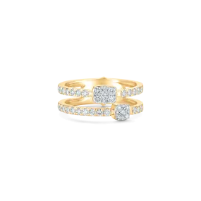 Adira Diamond Cushion Cluster Stacking Ring