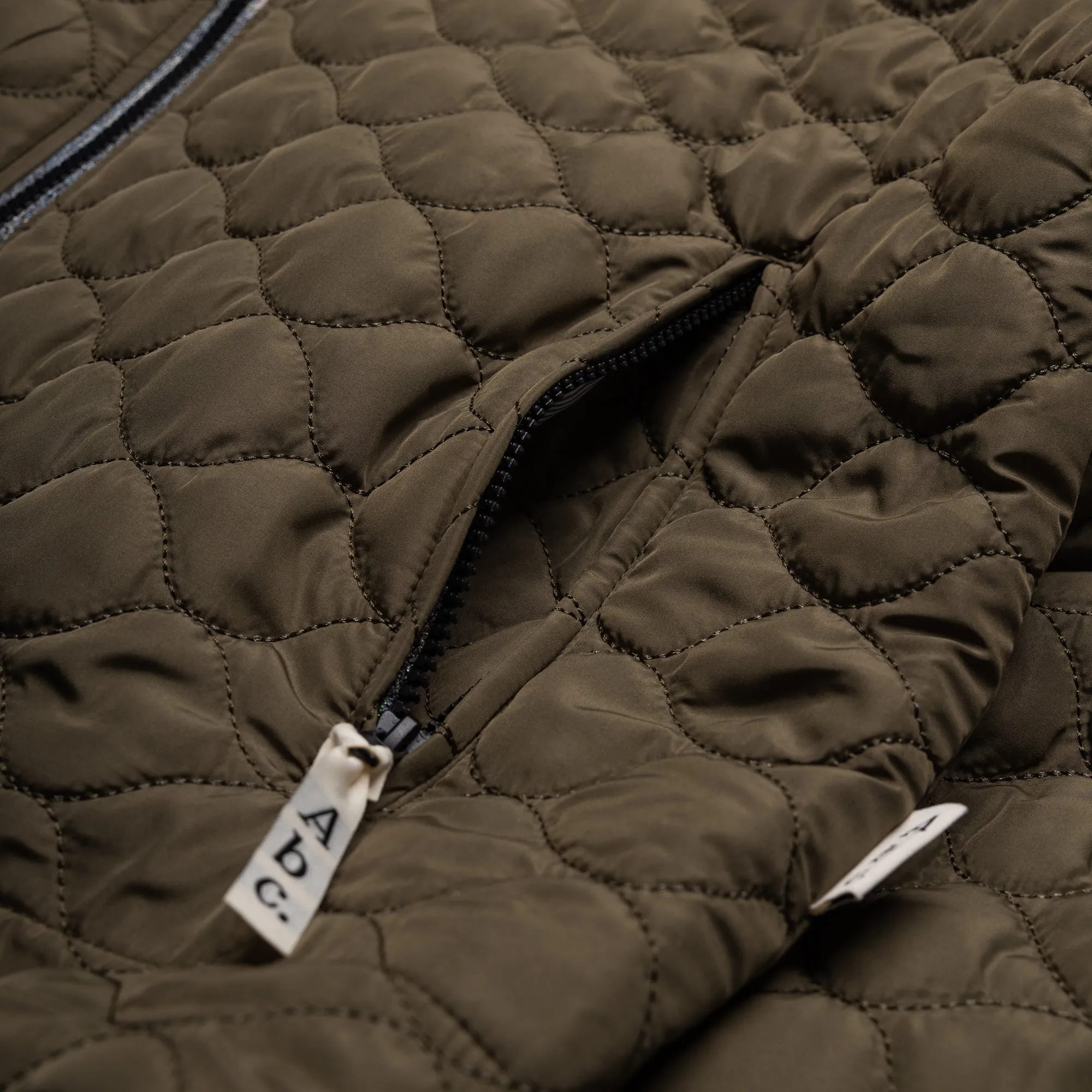 Advisory Board Crystals Quilted Snow Jacket - Olive