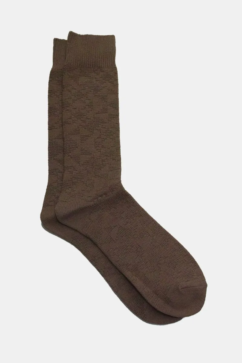 Anonymous Ism Quilt Knit Crew Socks (Khaki)