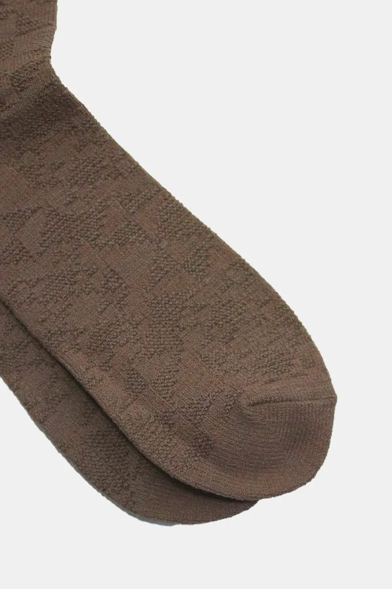 Anonymous Ism Quilt Knit Crew Socks (Khaki)