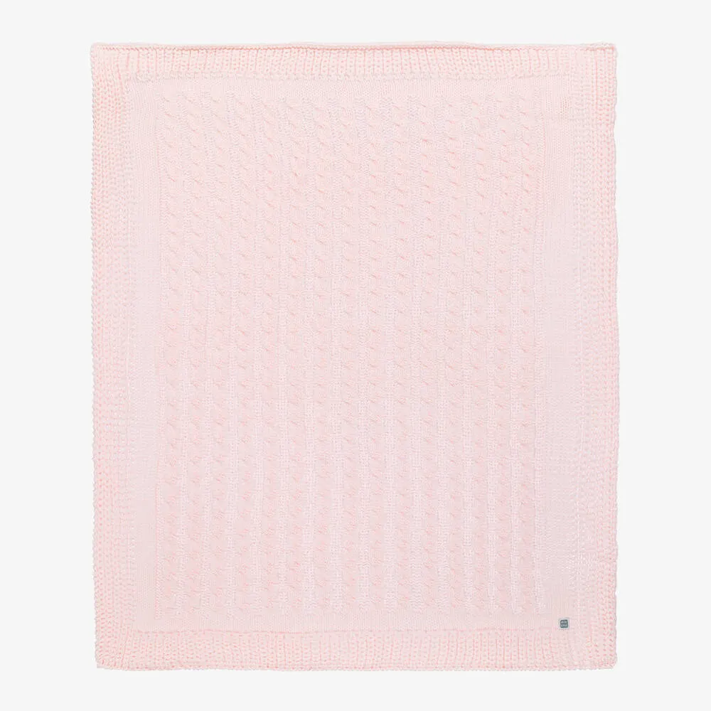 Baby Girls Pink Knitted Blanket (98cm)