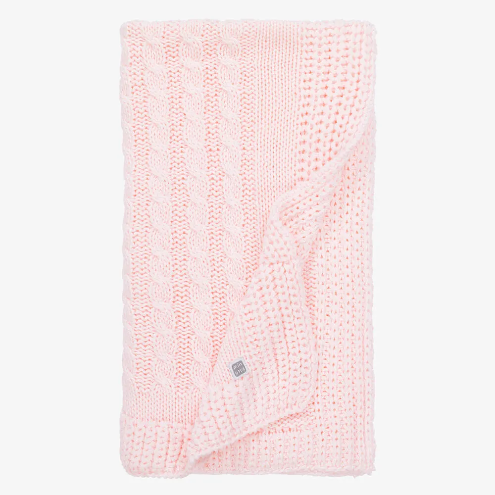 Baby Girls Pink Knitted Blanket (98cm)