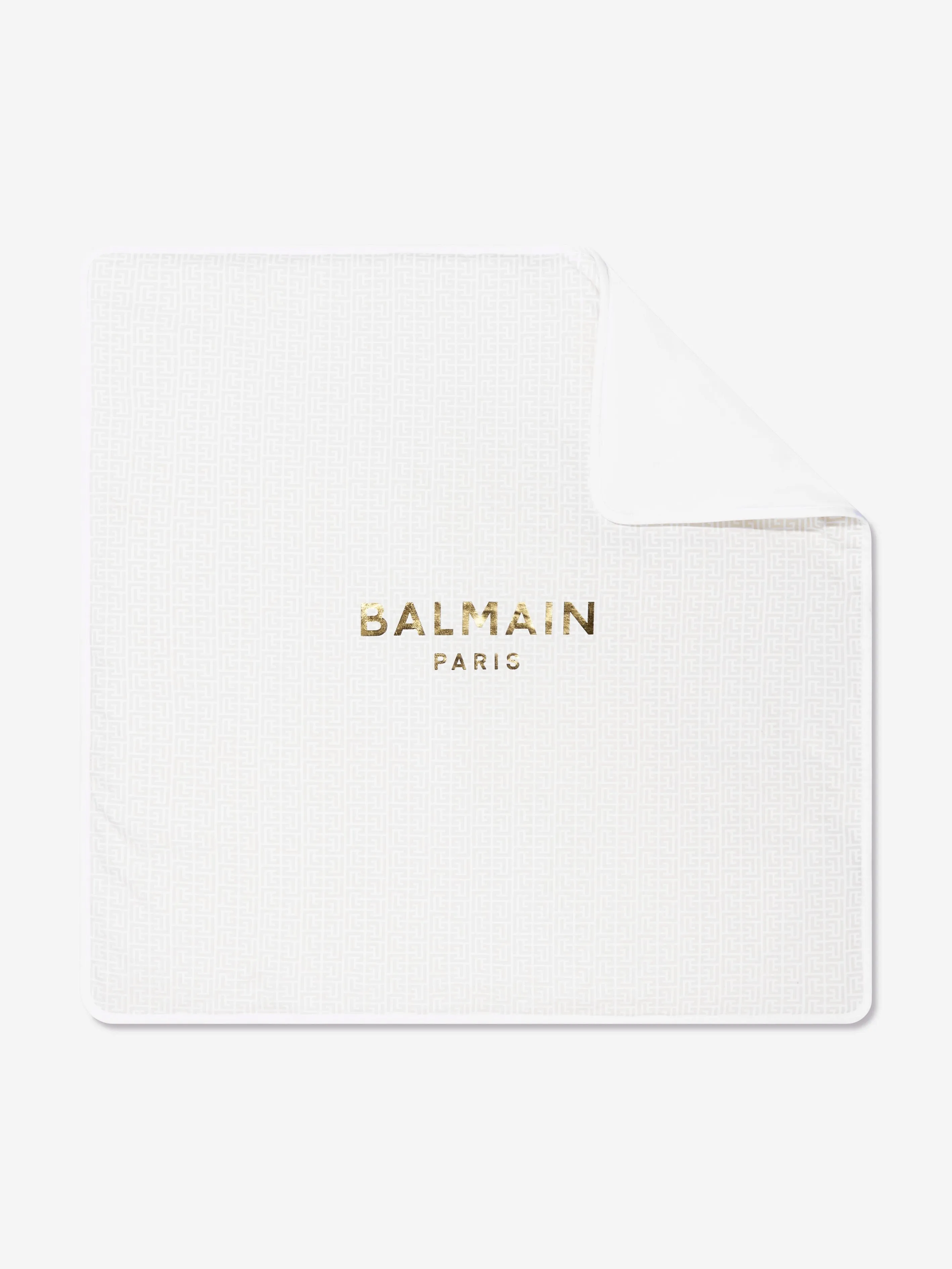 Balmain Baby Cotton Logo Blanket in White