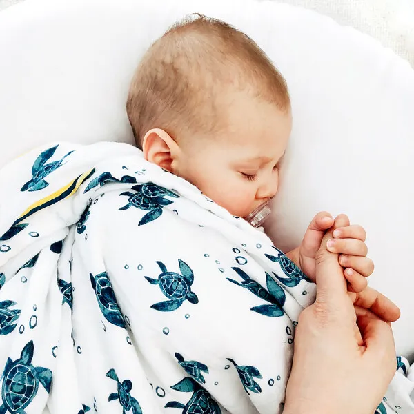 Bebe Au Lait Snuggle Blanket, Surf + Sea Turtles