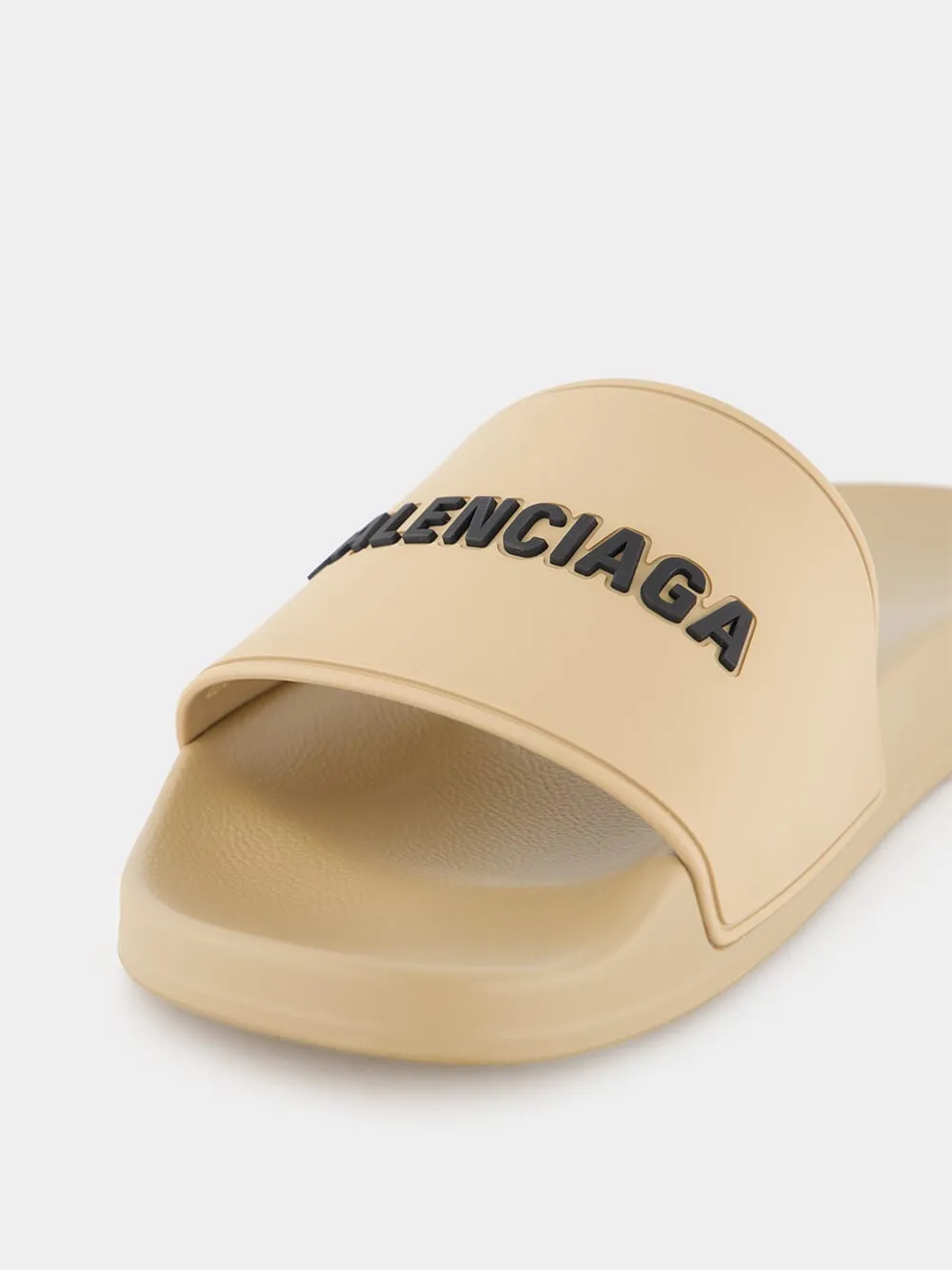 Beige Pool Slide Sandals