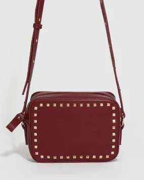 Berry Chloe Stud Crossbody Bag