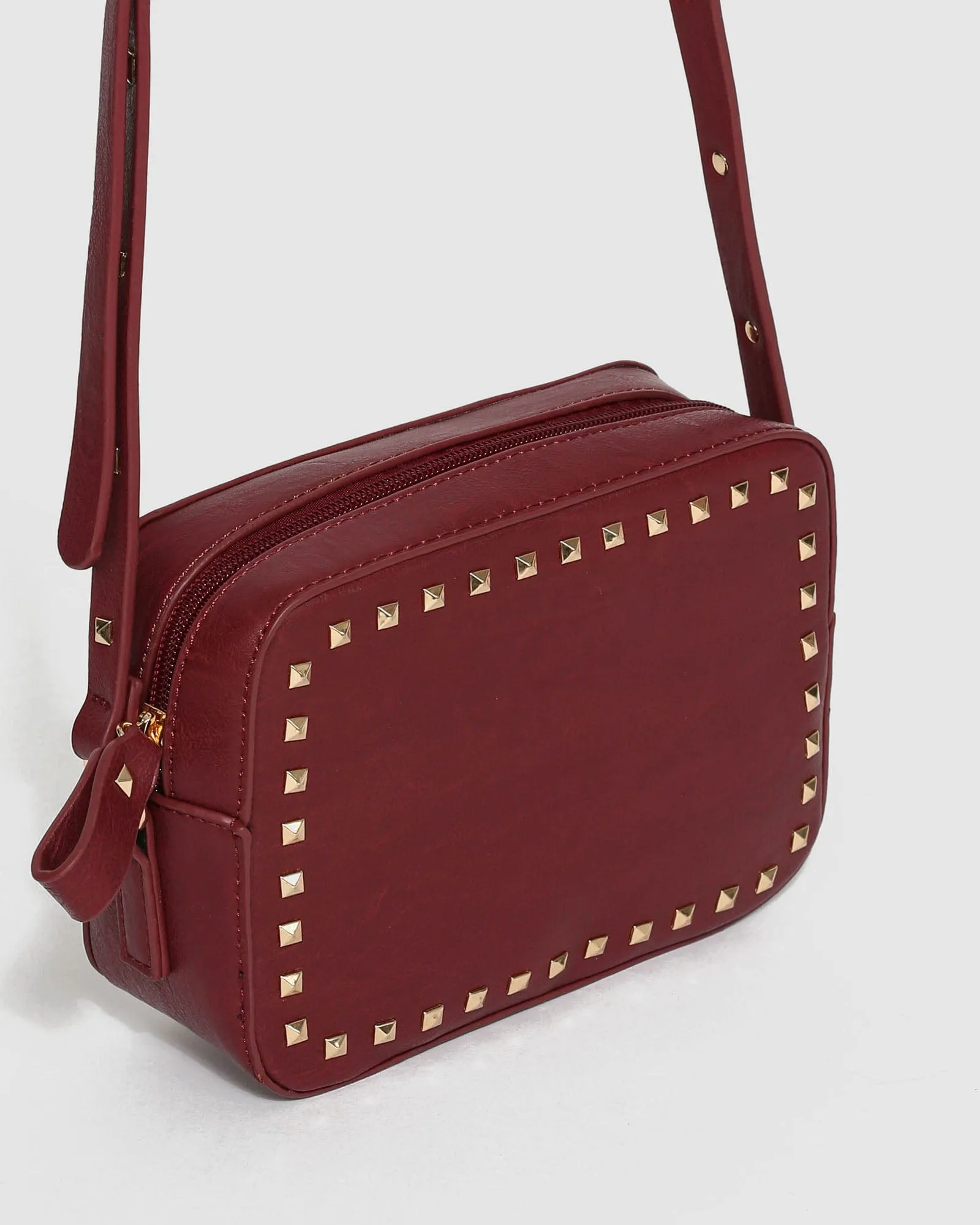 Berry Chloe Stud Crossbody Bag