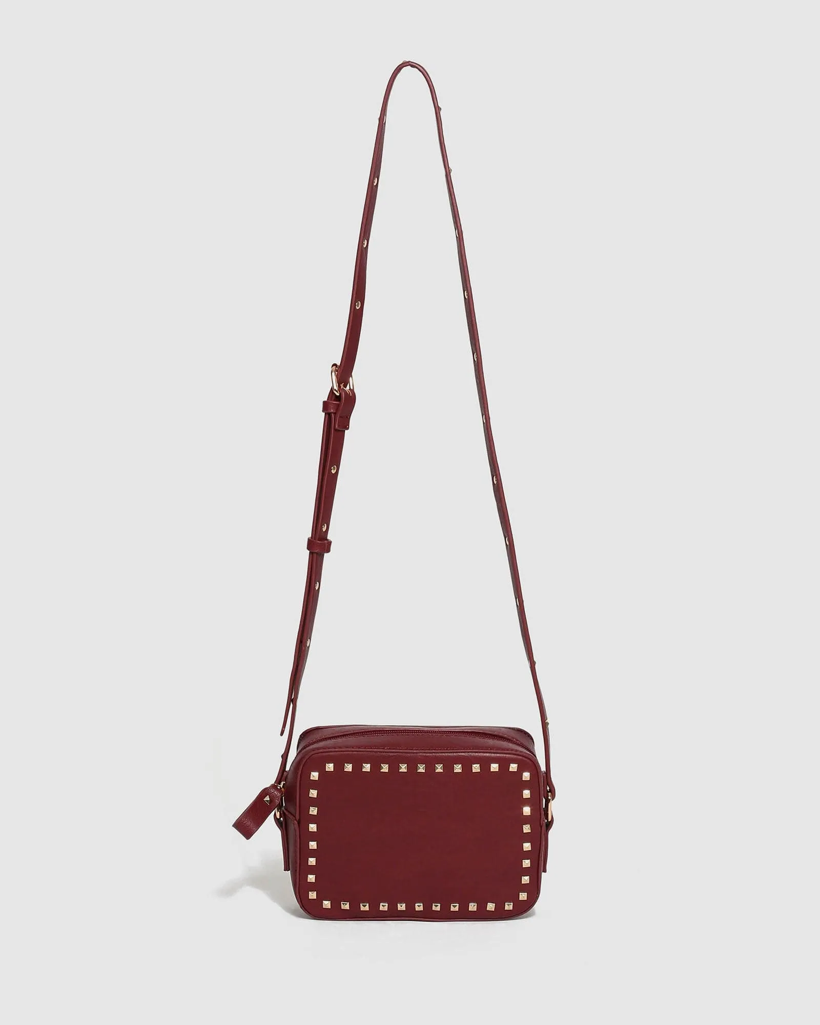 Berry Chloe Stud Crossbody Bag