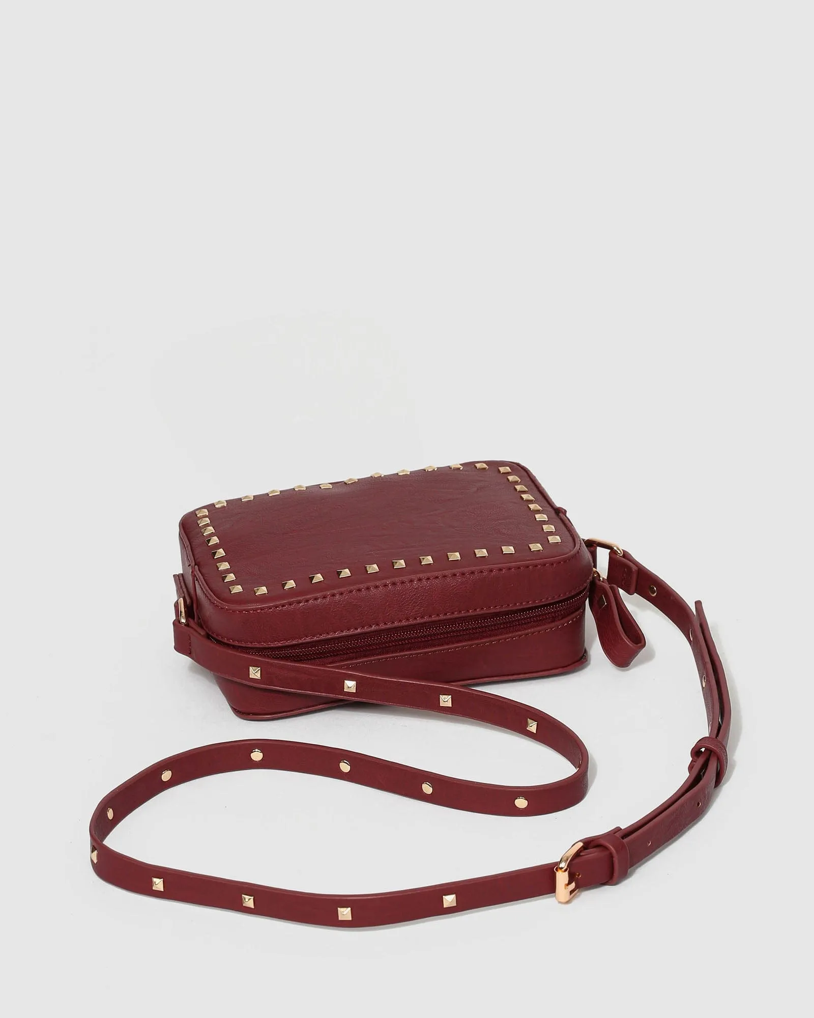 Berry Chloe Stud Crossbody Bag