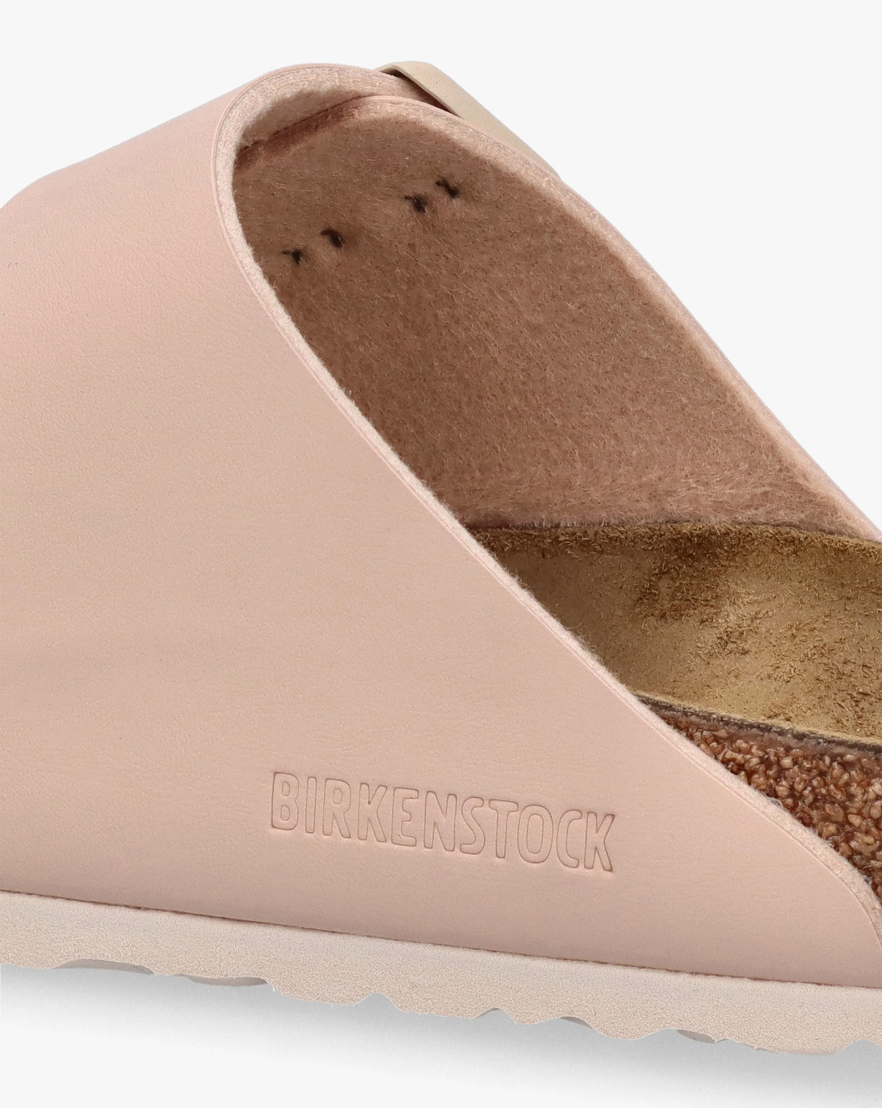 Birkenstock Arizona Birko-Flor New Beige Two Bar Mules Narrow Width