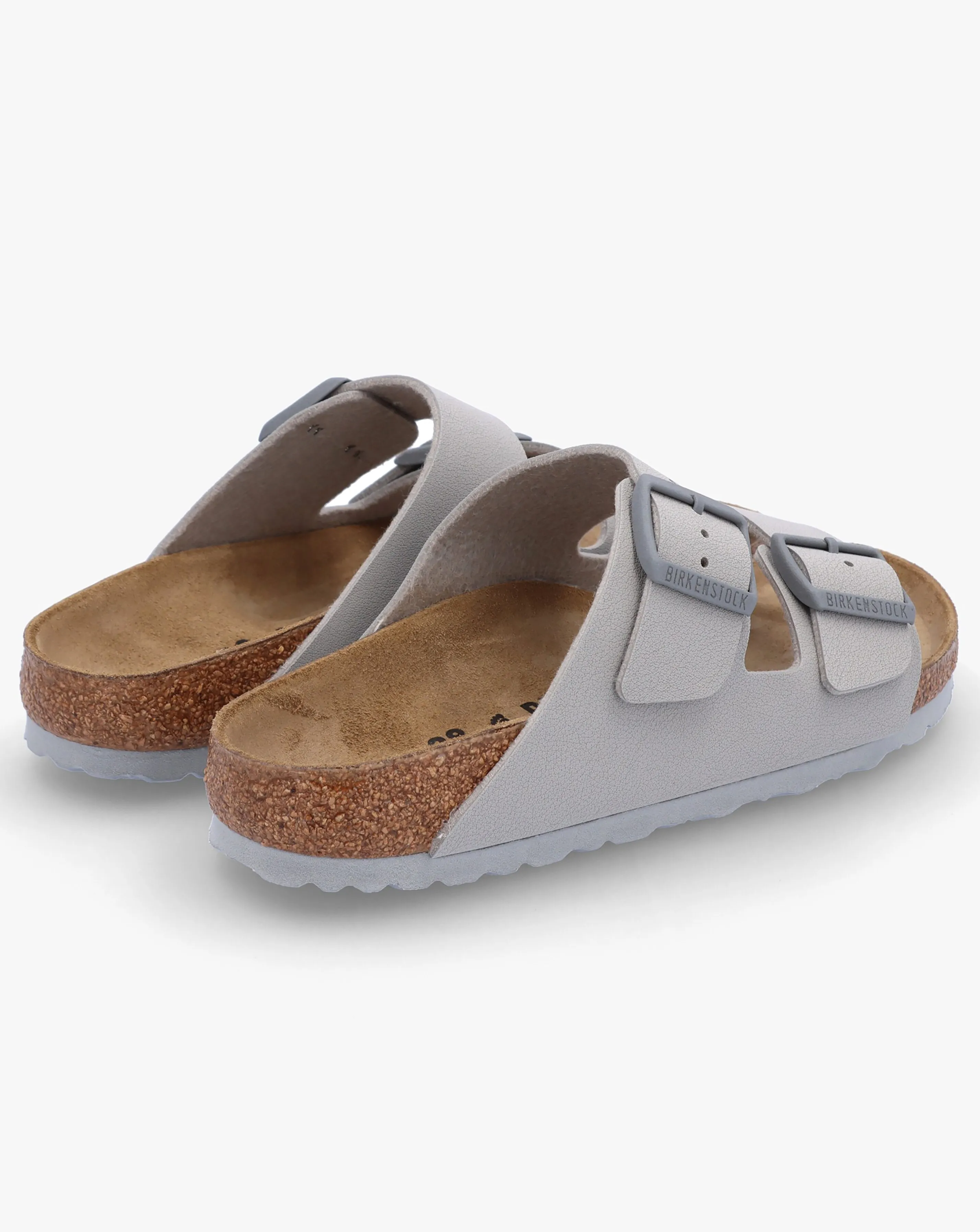 Birkenstock Arizona Birko-Flor Stone Coin Two Bar Mules Narrow Width | Simply Be