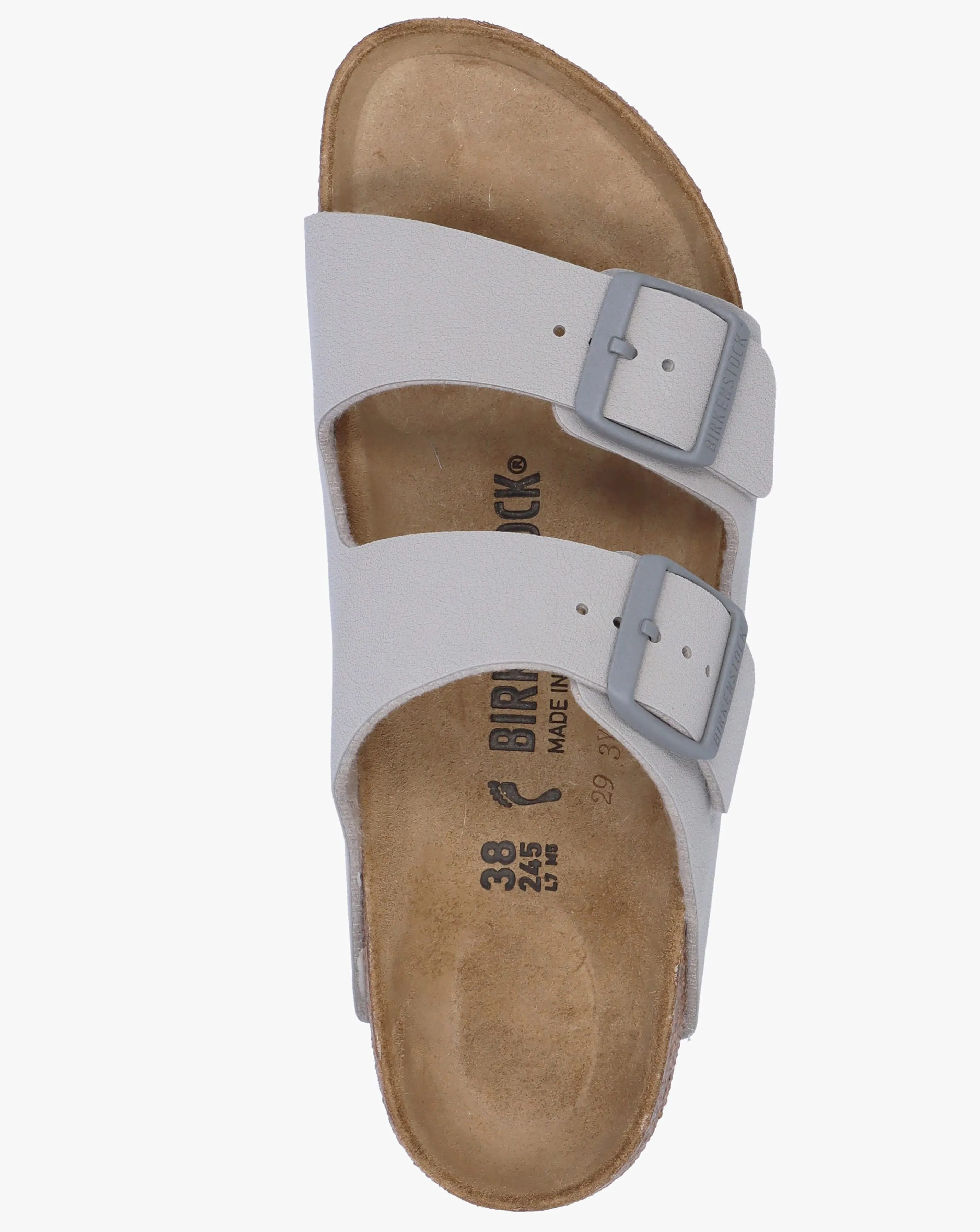 Birkenstock Arizona Birko-Flor Stone Coin Two Bar Mules Narrow Width | Simply Be