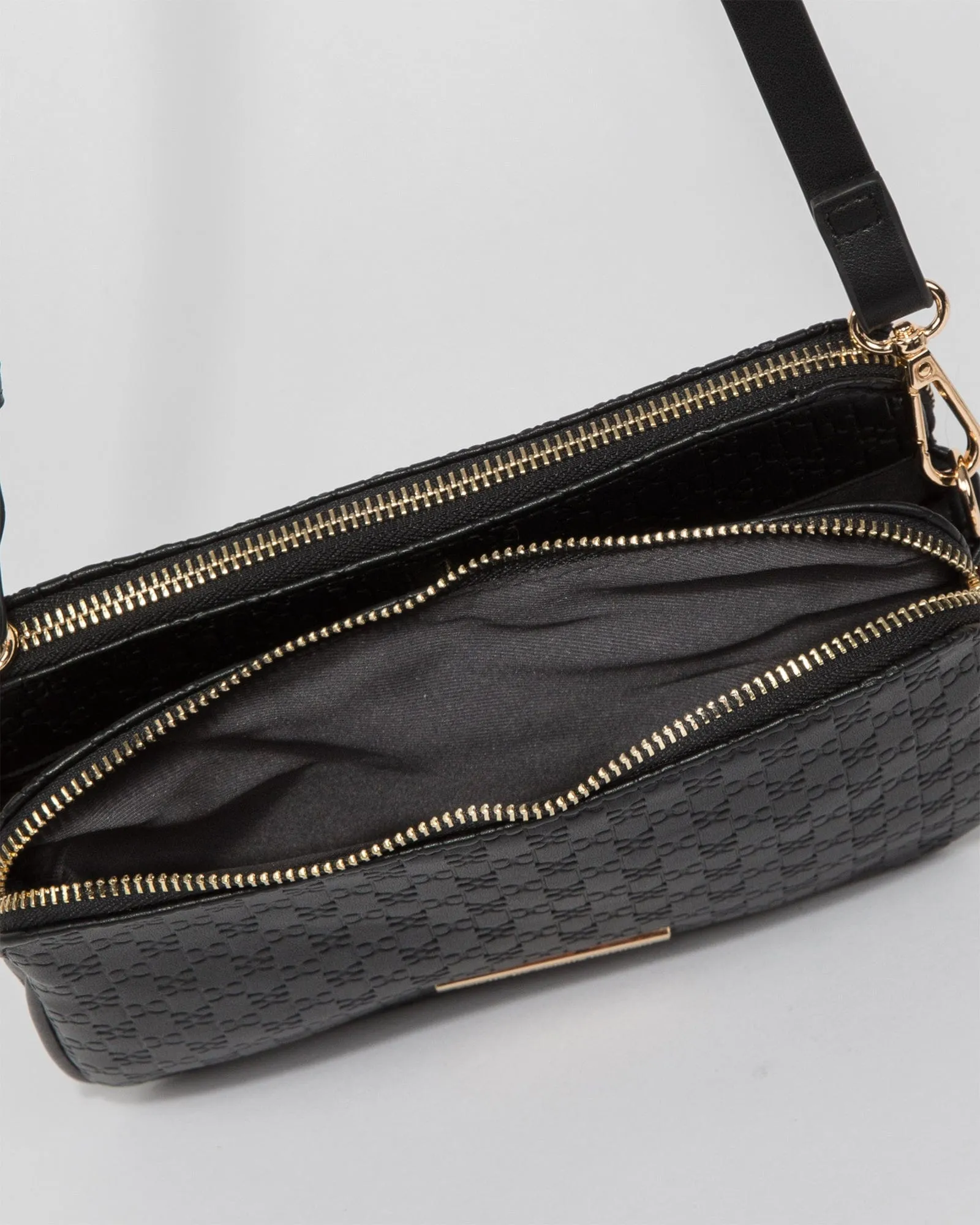 Black Amalie Rounded Crossbody Bag