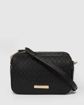 Black Amalie Rounded Crossbody Bag