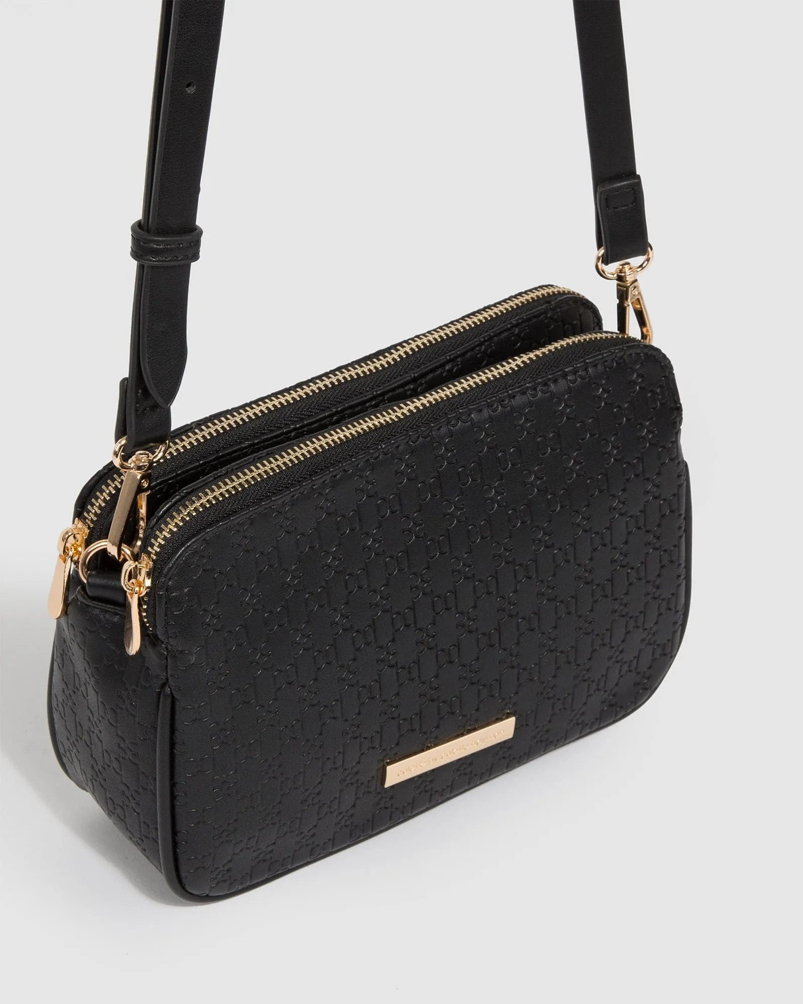 Black Amalie Rounded Crossbody Bag