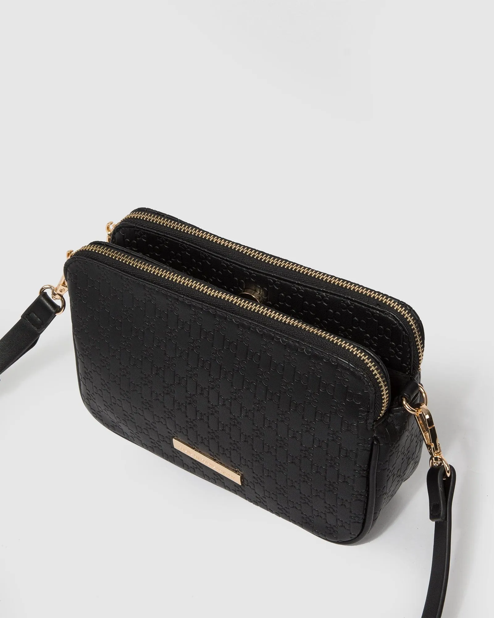 Black Amalie Rounded Crossbody Bag