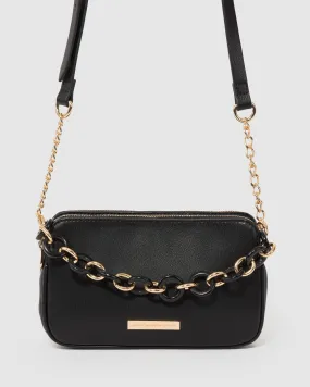 Black Caroline Chain Crossbody Bag