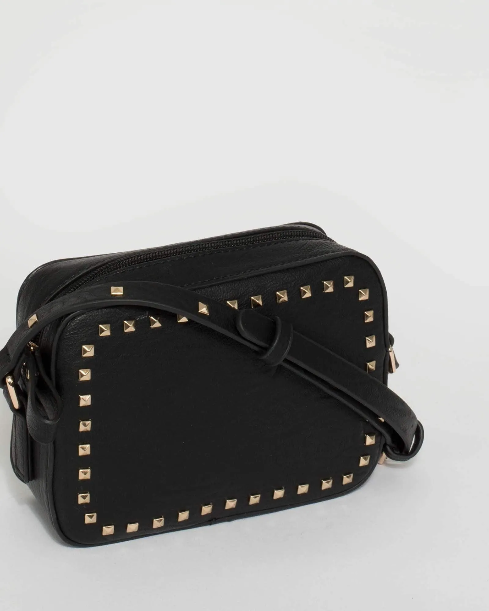 Black Chloe Stud Crossbody Bag