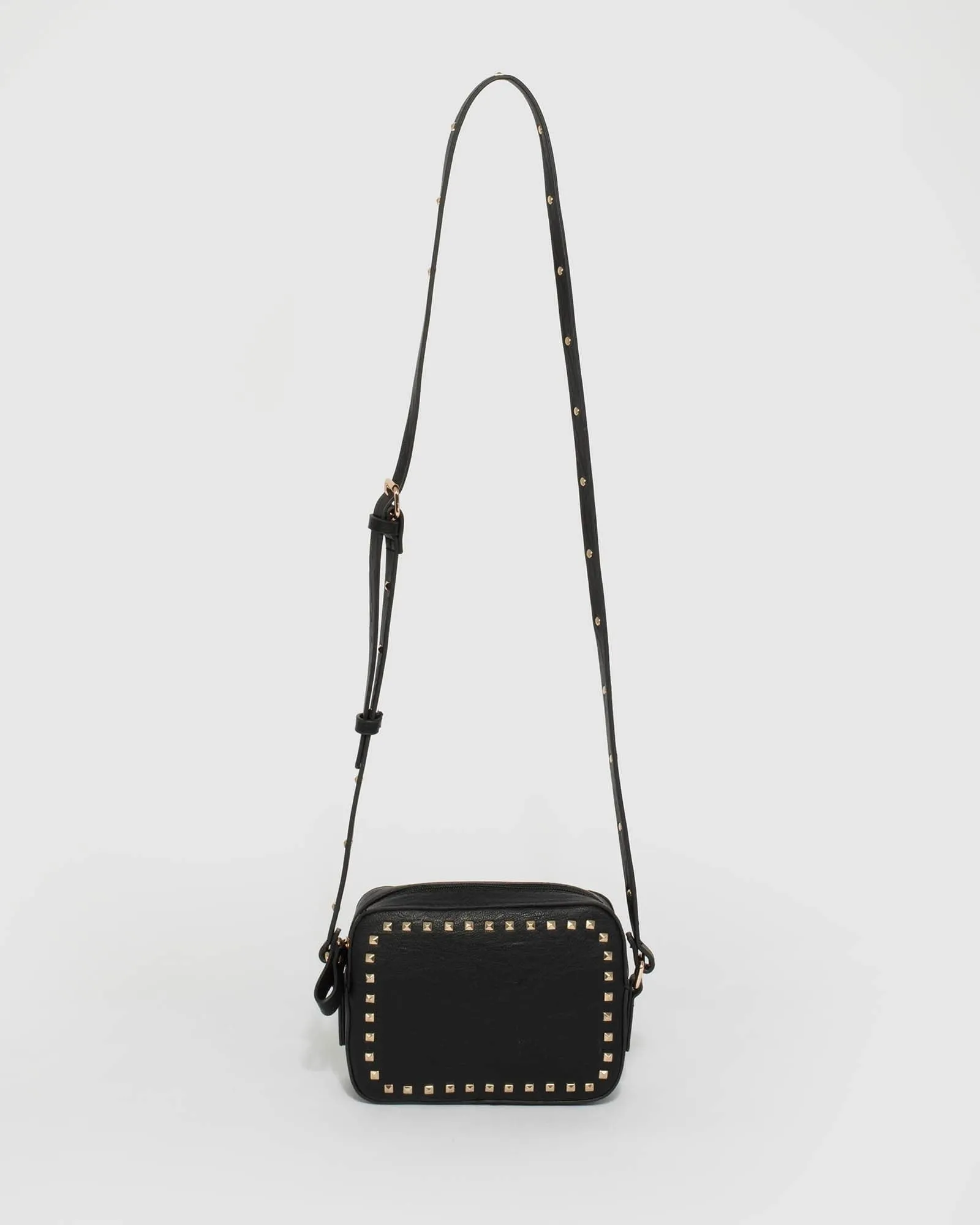 Black Chloe Stud Crossbody Bag