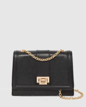 Black Hadly Lock Crossbody Bag