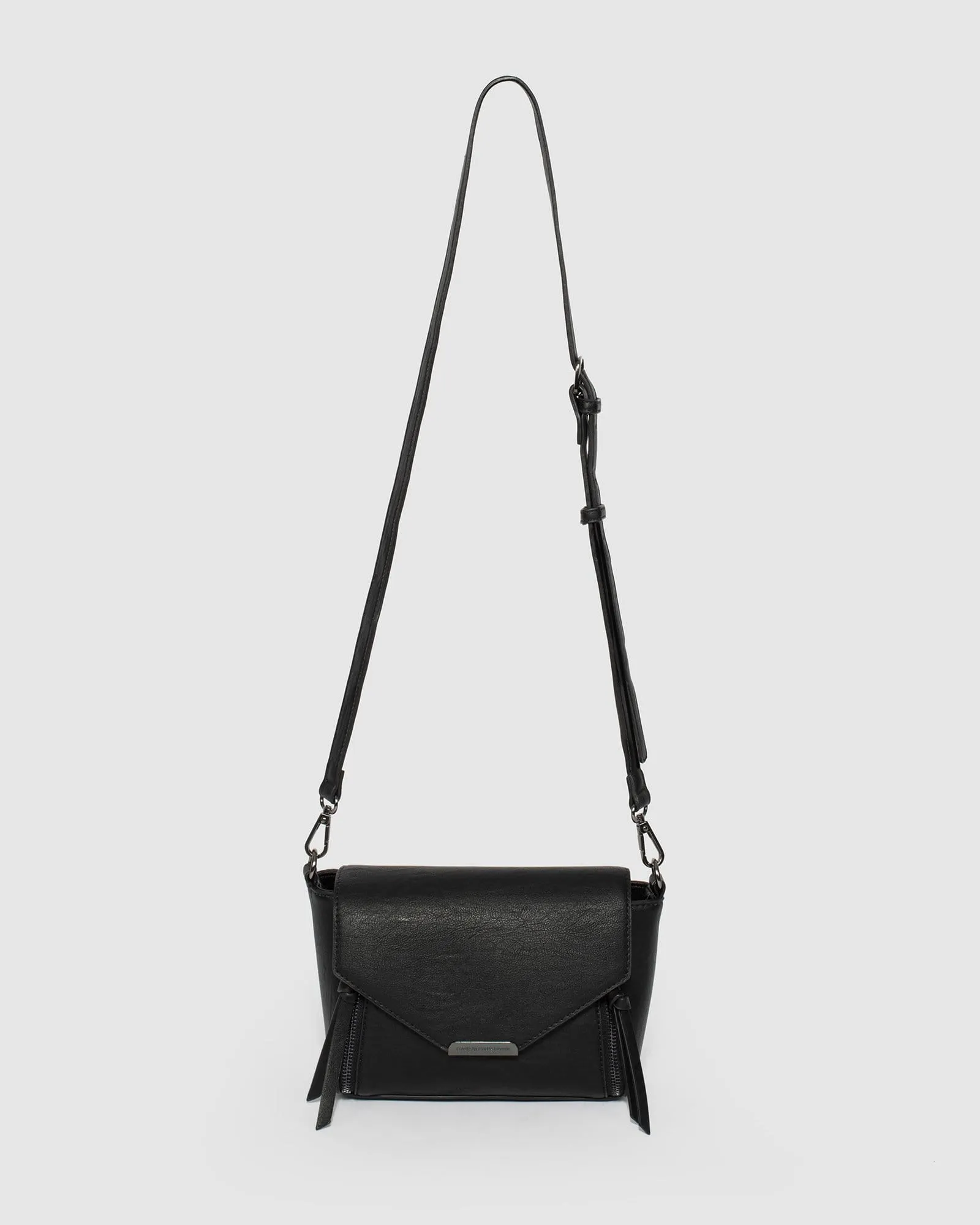 Black Lydia Zip Crossbody Bag