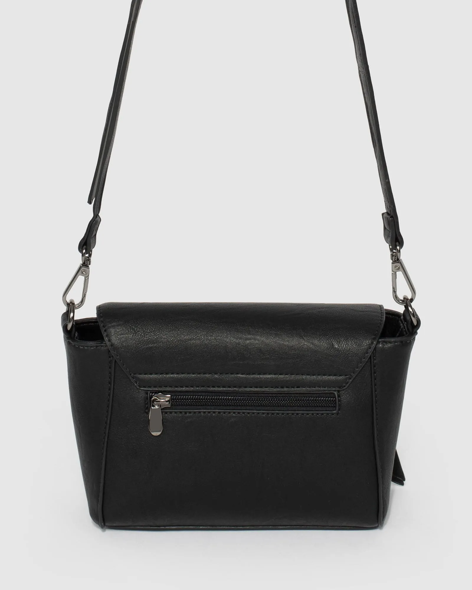 Black Lydia Zip Crossbody Bag