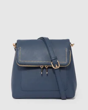 Blue Chloe Flap Over Crossbody Bag