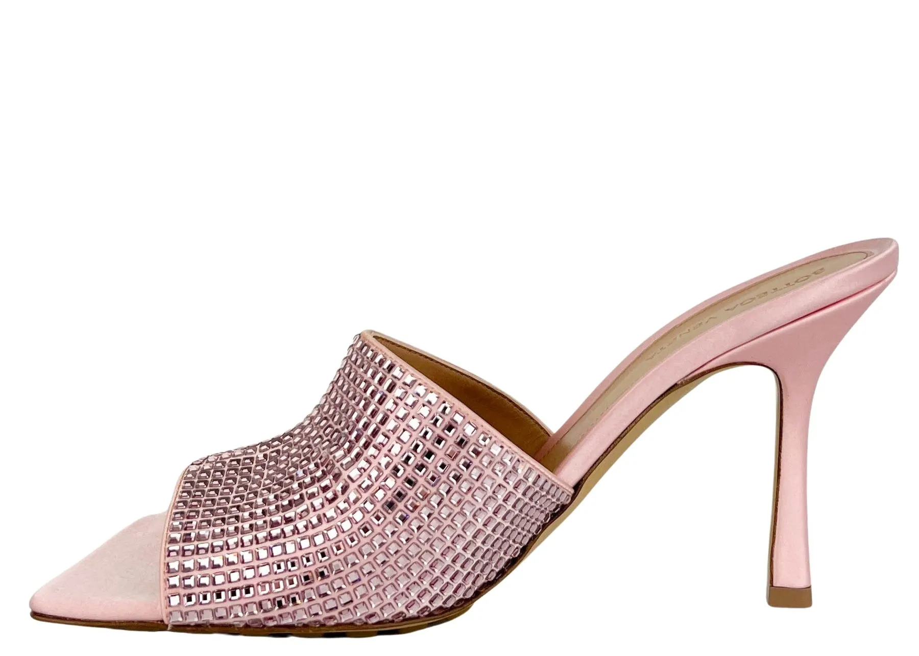 Bottega Veneta Stretch Sparkle Mules in Camellia