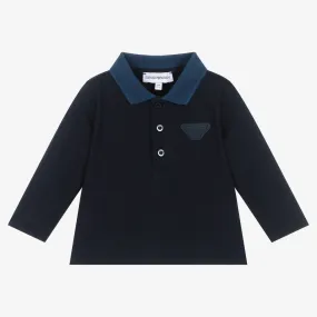 Boys Blue Cotton Polo Shirt