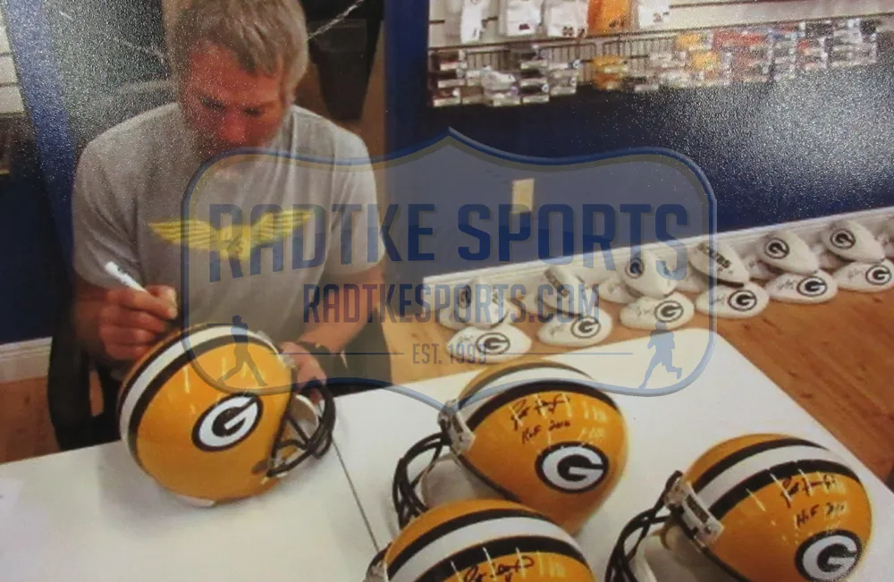 Brett Favre Signed Green Bay Packers Authentic NFL Helmet with “HOF 16” Inscription