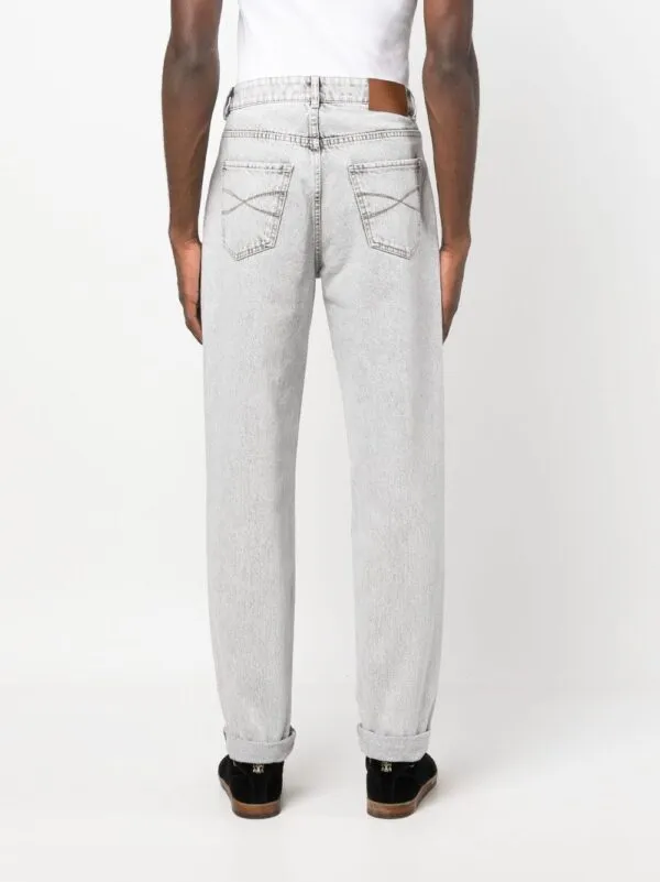 Brunello Cucinelli Mid-Rise Aged Denim Jeans | Luxury and style at your fingertips