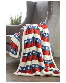 Carstens Home Americana Plush Sherpa Throw Blanket