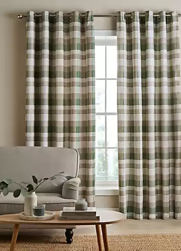 Catherine Lansfield Brushed Cotton Thermal Pair of Lined Eyelet Curtains | Kaleidoscope