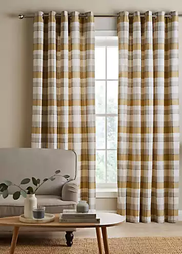 Catherine Lansfield Brushed Cotton Thermal Pair of Lined Eyelet Curtains | Kaleidoscope