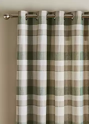 Catherine Lansfield Brushed Cotton Thermal Pair of Lined Eyelet Curtains | Kaleidoscope