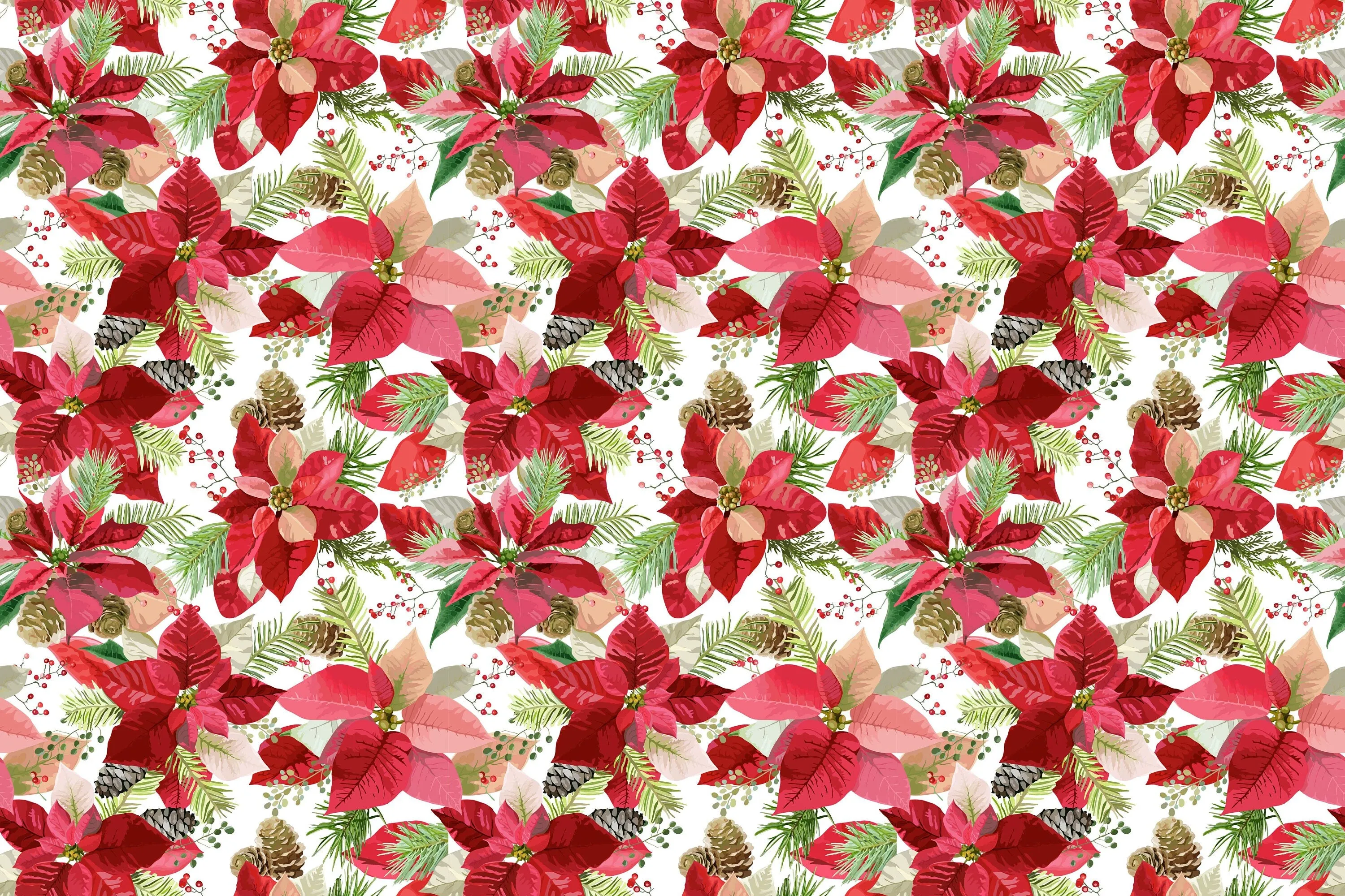 Christmas Linen By The Yard, Poinsettia Print Linen Fabric For Bedding, Curtains, Dresses, Clothing, Table Cloth & Pillow Covers