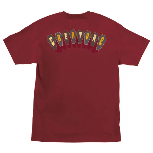 Creature Skateboards Shirt Coffin Party Burgundy