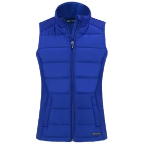 Cutter & Buck Women's Tour Blue Evoke Hybrid Eco Softshell Recycled Full Zip Vest