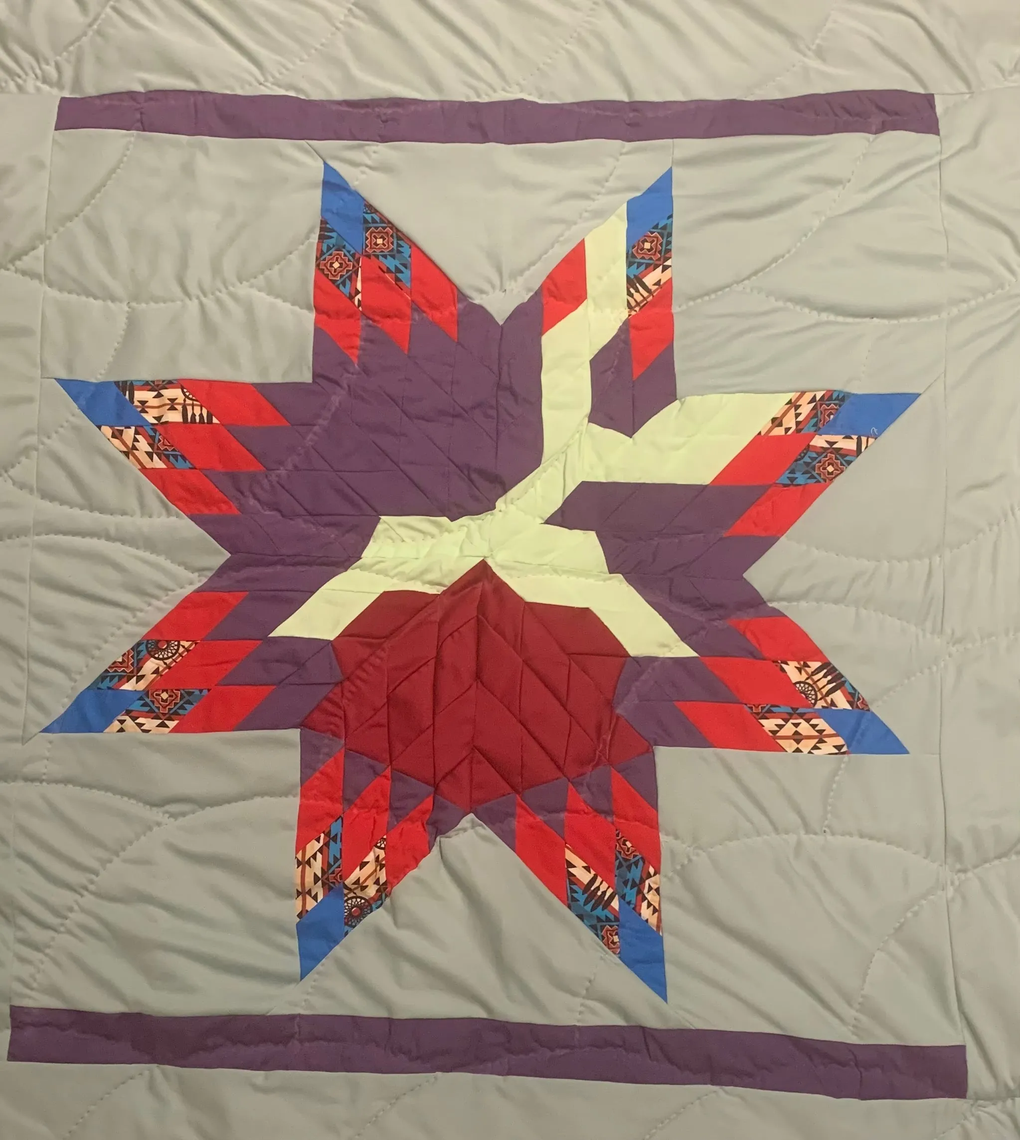 Dana Yellow Fat - Small Purple & Gray Star Quilt