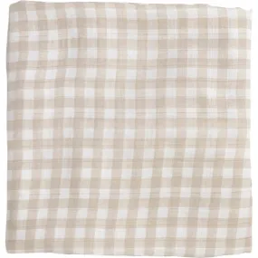 Dear Perli Bamboo Muslin Swaddle Blanket, Gingham