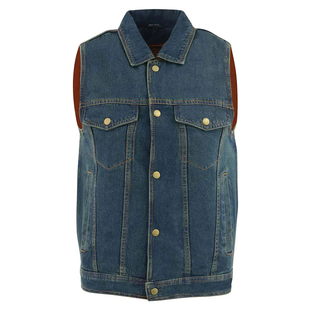 Denim Vest Lined-Blue