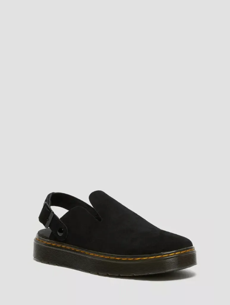 Dr. Martens Carlson Suede Slingback Mules in Black