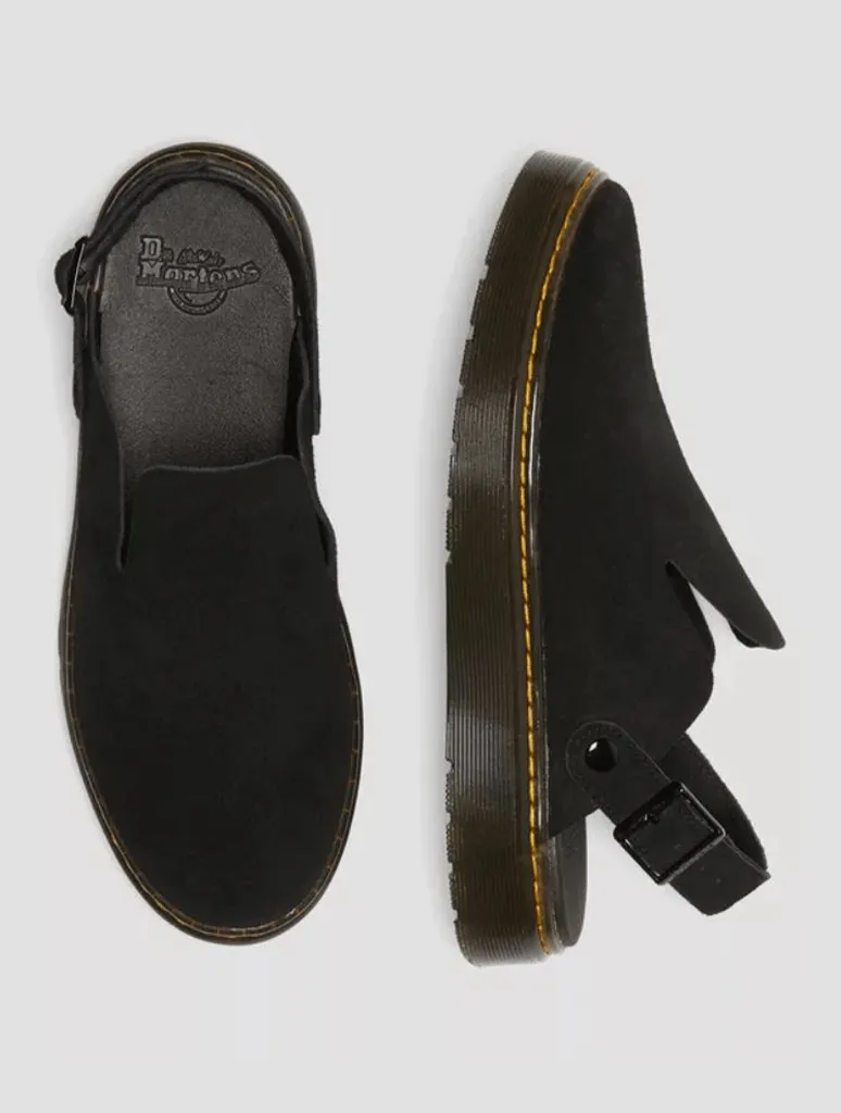 Dr. Martens Carlson Suede Slingback Mules in Black