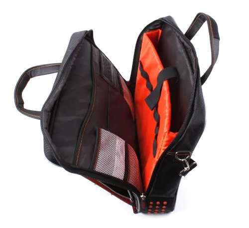 DURAGADGET Black and Orange Padded Carry Bag/Case with Removable Shoulder Strap for The Asus