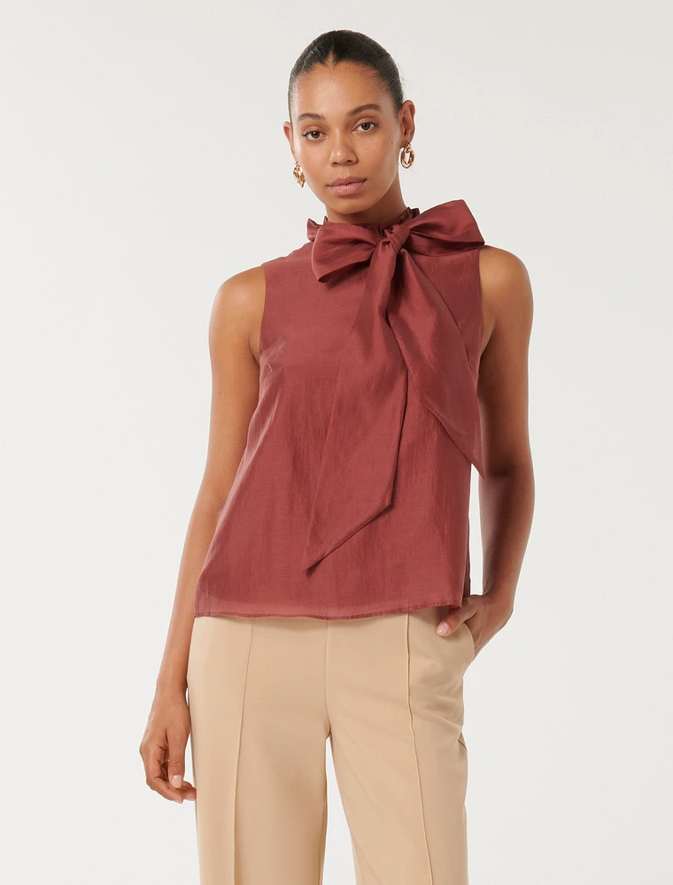 EverNew Jane Neck-Tie Sleeveless Top