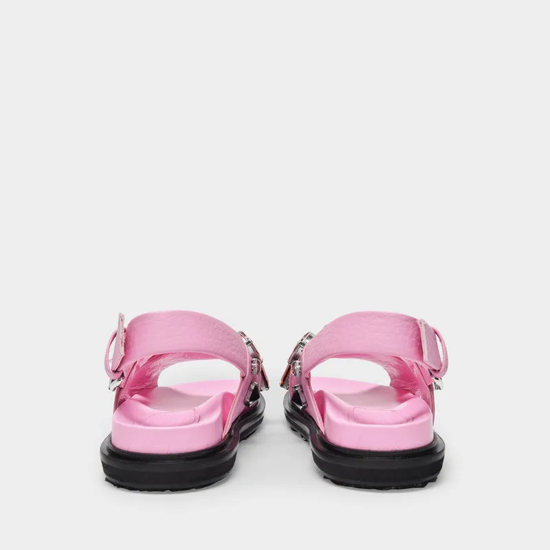 Fussbet Crossed Sandals in Pink Leather